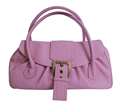 Vintage Buckle Pebble Shoulder Bag, Leather, Pink, DB, CE10/14, 4*